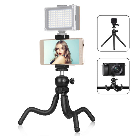 PULUZ Mini Octopus Flexible Tripod Holder with Ball Head & Phone Clamp + Tripod Mount Adapter & Long Screw for SLR Cameras, GoPro, Cellphone, Size: 25cmx4.5cm - Portable Mini Tripod by PULUZ | Online Shopping UK | buy2fix