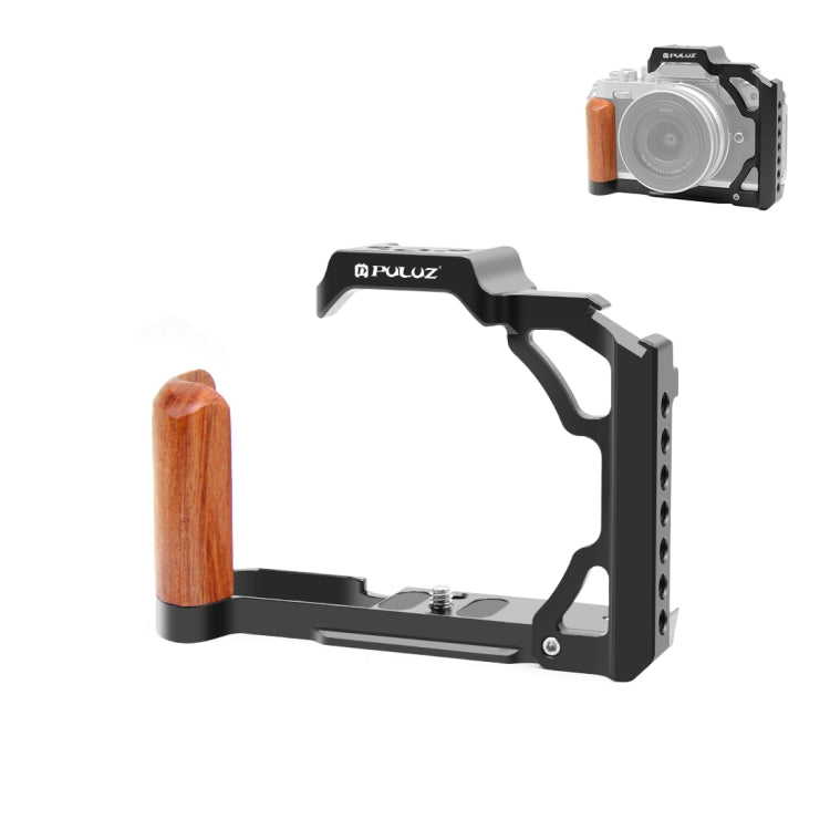 For Nikon ZFC PULUZ Wood Handle Metal Camera Cage Stabilizer Rig(Black) - Camera Cage by PULUZ | Online Shopping UK | buy2fix