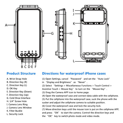 PULUZ 45m/147ft Waterproof Diving Case Photo Video Taking Underwater Housing Cover for iPhone 14 Series, iPhone 13 Series, iPhone 12 Series, iPhone 11 Series, iPhone X Series, iPhone 8 & 7, iPhone 6s, iOS 13.0 or Above Version iPhone(White) - iPhone 14 Pro Cases by PULUZ | Online Shopping UK | buy2fix