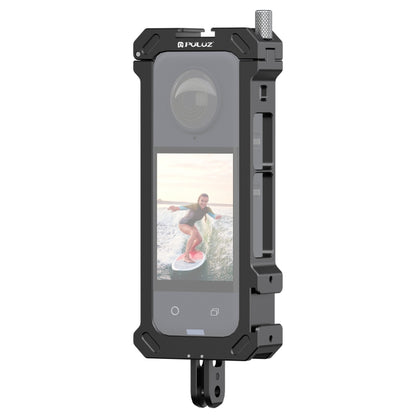 For Insta360 X4 PULUZ Metal Protective Cage Rig Housing Frame with Expand Cold Shoe Base & Tripod Adapter (Black) - Mount & Holder by PULUZ | Online Shopping UK | buy2fix