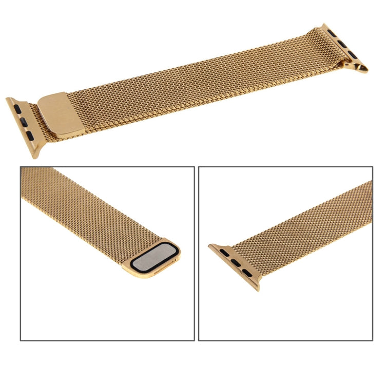 For Apple Watch 42mm Milanese Loop Magnetic Stainless Steel Watch Band(Gold) - Watch Bands by buy2fix | Online Shopping UK | buy2fix