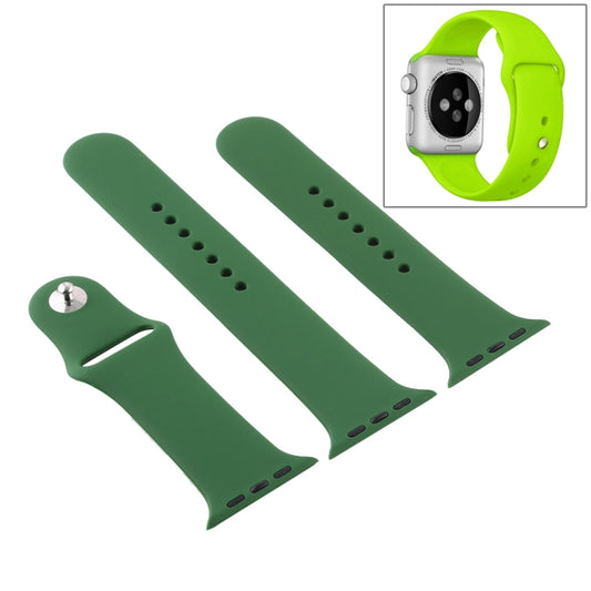 For Apple Watch Ultra 49mm & Watch Ultra 2 49mm / Series 9&8&7 45mm / SE 3&SE 2&6&SE&5&4 44mm / 3&2&1 42mm 3 in 1 Rubber Watch Band with Pin Buckle (Forest Green) - Watch Bands by buy2fix | Online Shopping UK | buy2fix