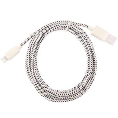 2m Nylon Netting USB Data Transfer Charging Cable For iPhone, iPad(White) - Normal Style Cable by buy2fix | Online Shopping UK | buy2fix