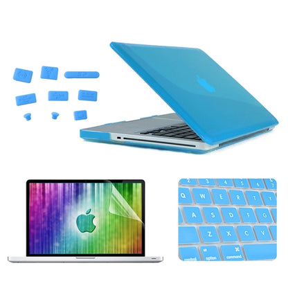 ENKAY for MacBook Pro 13.3 inch (US Version) / A1278 4 in 1 Crystal Hard Shell Plastic Protective Case with Screen Protector & Keyboard Guard & Anti-dust Plugs(Blue) - MacBook Pro Cases by ENKAY | Online Shopping UK | buy2fix