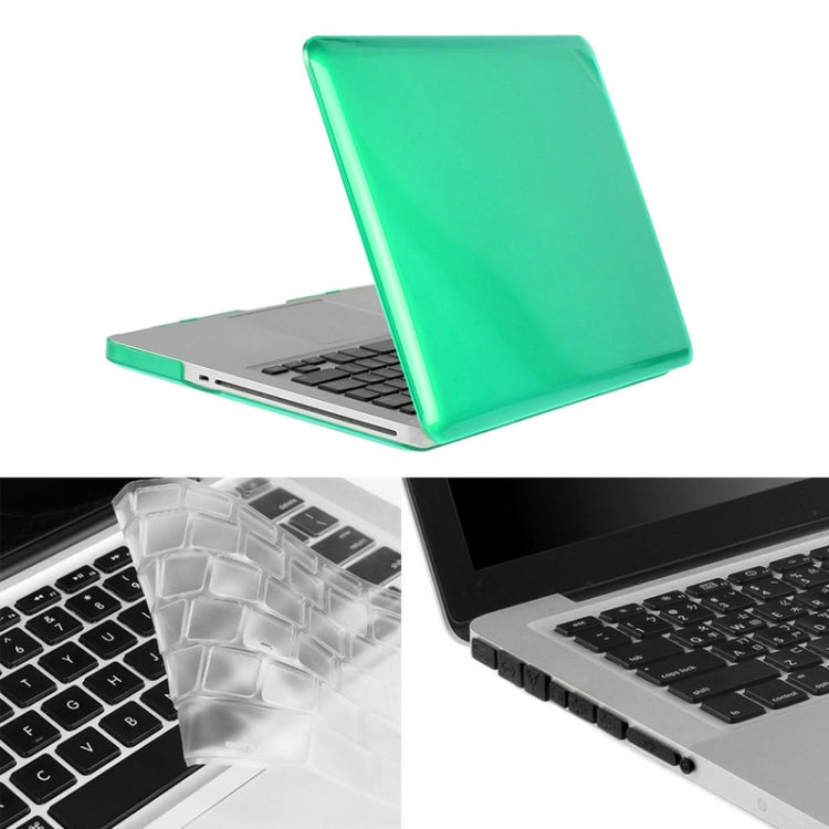 ENKAY for Macbook Pro 15.4 inch (US Version) / A1286 Hat-Prince 3 in 1 Crystal Hard Shell Plastic Protective Case with Keyboard Guard & Port Dust Plug(Green) - MacBook Pro Cases by ENKAY | Online Shopping UK | buy2fix