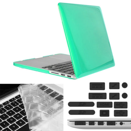 ENKAY for Macbook Pro Retina 15.4 inch (US Version) / A1398 Hat-Prince 3 in 1 Crystal Hard Shell Plastic Protective Case with Keyboard Guard & Port Dust Plug(Green) - MacBook Pro Cases by ENKAY | Online Shopping UK | buy2fix