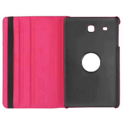 Litchi Texture Horizontal Flip Solid Color Leather Case with 360 Degrees Rotation Holder for Galaxy Tab E 9.6 / T560 / T561(Magenta) - Other Galaxy Tab PC by buy2fix | Online Shopping UK | buy2fix