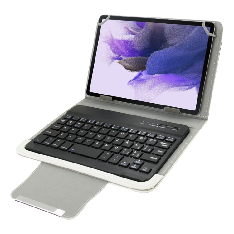 Universal Leather Tablet Case with Separable Bluetooth Keyboard and Holder for 10.1 inch Tablet PC(White) - Universal Keyboard by buy2fix | Online Shopping UK | buy2fix