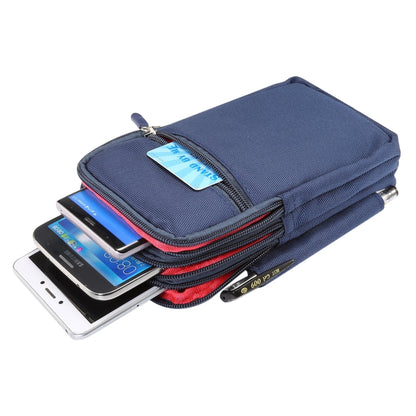 7 inch and Below Universal Polyester Men Vertical Style Case Waist Bag with Belt Hole & Climbing Buckle, For iPhone, Samsung, Sony, Huawei, Meizu, Lenovo, ASUS, Oneplus, Xiaomi, Cubot, Ulefone, Letv, DOOGEE, Vkworld, and other (Dark Blue) - More iPhone Cases by buy2fix | Online Shopping UK | buy2fix