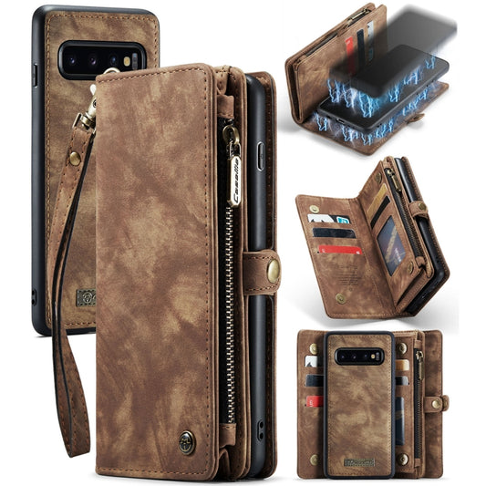 For Samsung Galaxy S10+ CaseMe-008 Detachable Multifunctional Flip Leather Phone Case(Brown) - Galaxy Phone Cases by CaseMe | Online Shopping UK | buy2fix