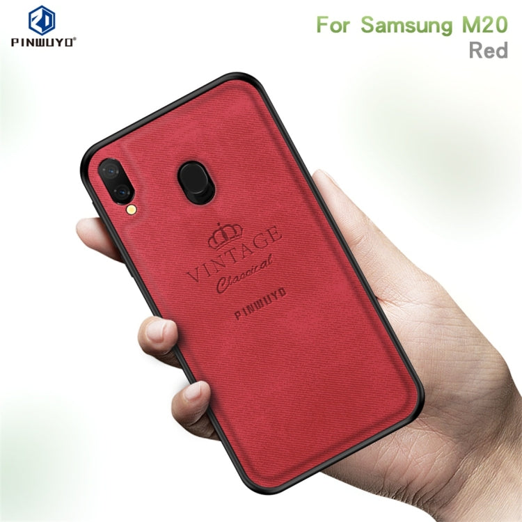 PINWUYO Shockproof Waterproof Full Coverage PC + TPU + Skin Protective Case for Galaxy M20 (Red) - Galaxy Phone Cases by PINWUYO | Online Shopping UK | buy2fix