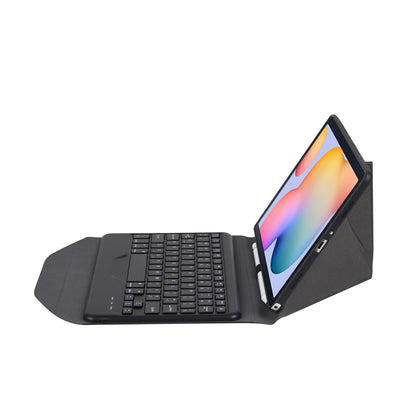 B610 Diamond Texture Triangle Back Holder Splittable Bluetooth Keyboard Leather Tablet Case for Samsung Galaxy Tab S6 Lite (Black Black) - Samsung Keyboard by buy2fix | Online Shopping UK | buy2fix