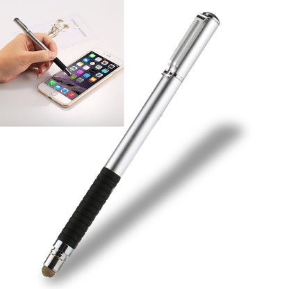 Universal 2 in 1 Multifunction Round Thin Tip Capacitive Touch Screen Stylus Pen, For iPhone, iPad, Samsung, and Other Capacitive Touch Screen Smartphones or Tablet PC(Silver) - Stylus Pen by buy2fix | Online Shopping UK | buy2fix