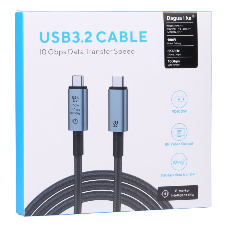 10Gbps 8K USB-C/Type-C to USB-C/Type-C Video Cable Compatible with USB 3.2, Length: 1m(Black) - Video & Audio Cable by buy2fix | Online Shopping UK | buy2fix