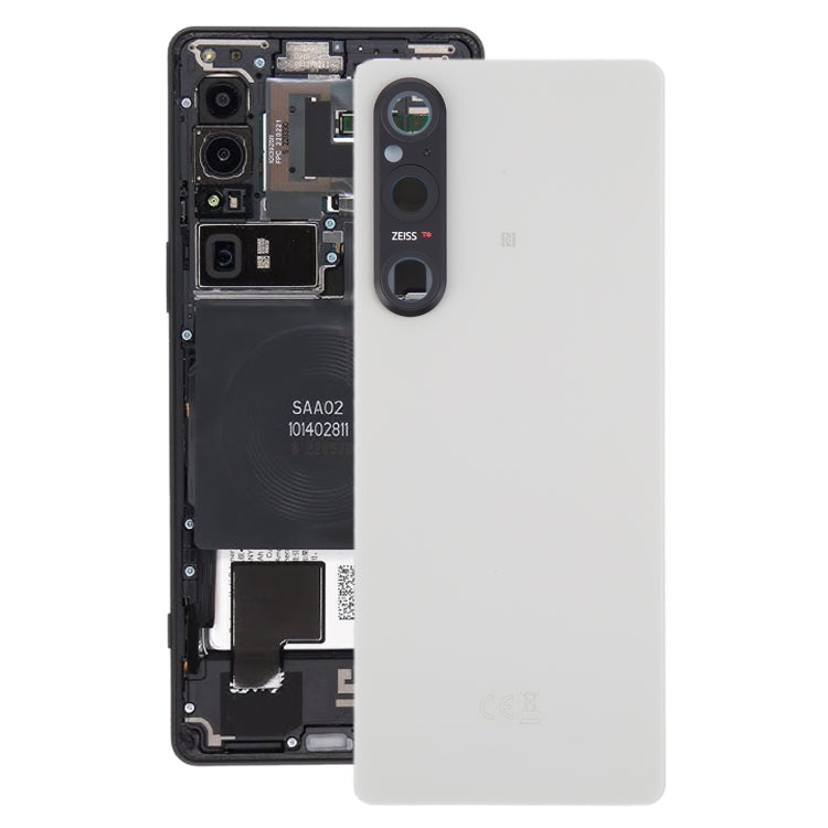 For Sony Xperia 1 V Original Battery Back Cover with Camera Lens Cover(Silver) - Back Cover by buy2fix | Online Shopping UK | buy2fix