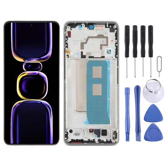 For Xiaomi Redmi K60 Original OLED Material LCD Screen Digitizer Full Assembly with Frame (Silver) - LCD Screen by buy2fix | Online Shopping UK | buy2fix