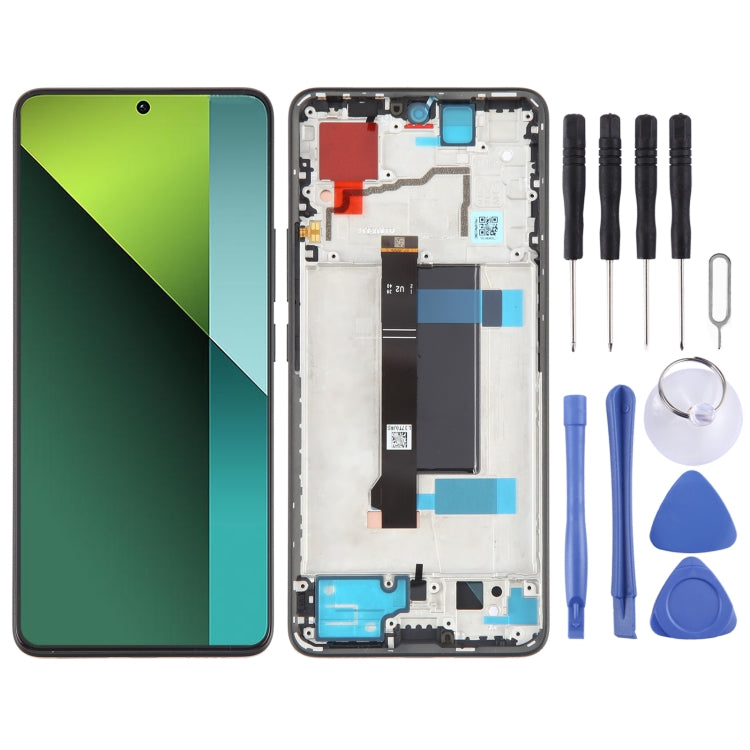 For Xiaomi Redmi Note 13 Pro 5G Original AMOLED Material LCD Screen Digitizer Full Assembly with Frame (Black) - LCD Screen by buy2fix | Online Shopping UK | buy2fix