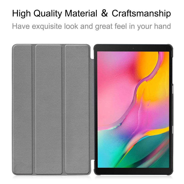 ENKAY PU Leather + Plastic Bottom Case with Three-folding Holder for Galaxy Tab A 10.1 (2019) T510 / T515(Dark Blue) - Tab A 10.1 (2019) T510 / T515 by ENKAY | Online Shopping UK | buy2fix