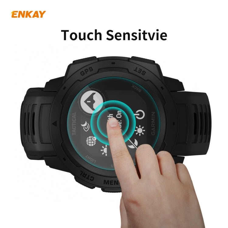 For Garmin Instinct Tactical ENKAY Hat-Prince 0.2mm 9H 2.15D Curved Edge Tempered Glass Screen Protector  Watch Film - Screen Protector by ENKAY | Online Shopping UK | buy2fix