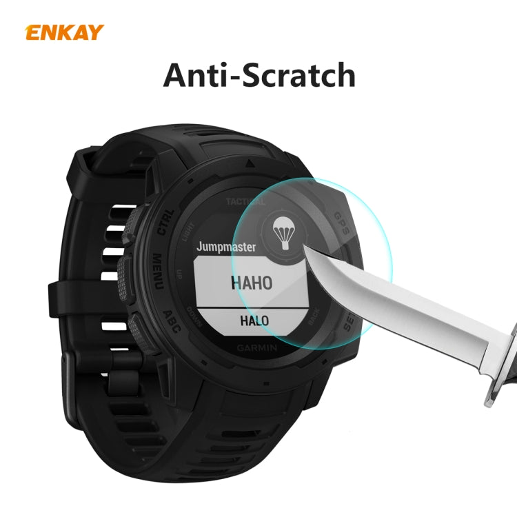 For Garmin Instinct Tactical ENKAY Hat-Prince 0.2mm 9H 2.15D Curved Edge Tempered Glass Screen Protector  Watch Film - Screen Protector by ENKAY | Online Shopping UK | buy2fix