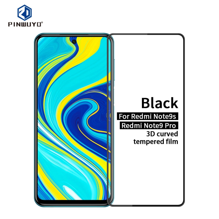 For Xiaomi RedMi Note9S/Note9Pro PINWUYO 9H 3D Curved Full Screen Explosion-proof Tempered Glass Film(Black) -  by PINWUYO | Online Shopping UK | buy2fix