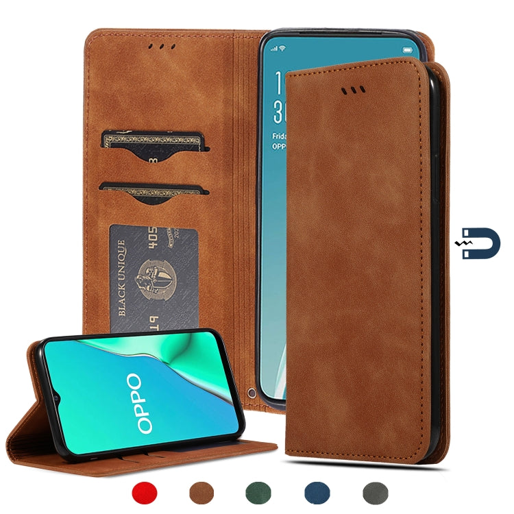 For OPPO Reno 2Z & Reno 2F Retro Skin Feel Business Magnetic Horizontal Flip Leather Case(Brown) - OPPO Cases by buy2fix | Online Shopping UK | buy2fix