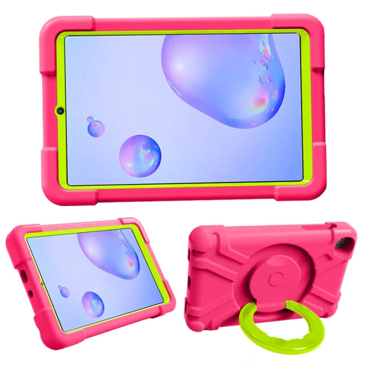 For Galaxy Tab A 8.4 (2020) T307 PC + Silicone Shockproof Combination Case with 360 Degree Rotating Holder & Handle(Rose Red + Grass Green) - Tab A 8.4 (2020) by buy2fix | Online Shopping UK | buy2fix