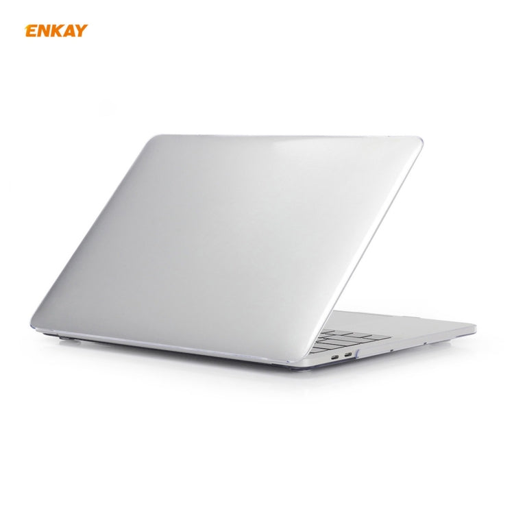 ENKAY 3 in 1 Crystal Laptop Protective Case + EU Version TPU Keyboard Film + Anti-dust Plugs Set for MacBook Pro 13.3 inch A1706 / A1989 / A2159 (with Touch Bar)(Transparent) - MacBook Pro Cases by ENKAY | Online Shopping UK | buy2fix