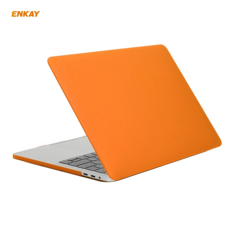 ENKAY 3 in 1 Matte Laptop Protective Case + EU Version TPU Keyboard Film + Anti-dust Plugs Set for MacBook Pro 13.3 inch A1708 (without Touch Bar)(Orange) - MacBook Pro Cases by ENKAY | Online Shopping UK | buy2fix