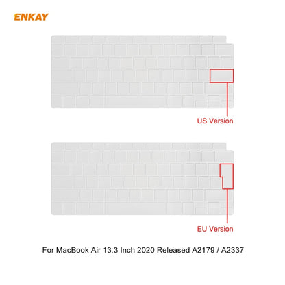 ENKAY 3 in 1 Matte Laptop Protective Case + EU Version TPU Keyboard Film + Anti-dust Plugs Set for MacBook Air 13.3 inch A2179 & A2337 (2020)(Grey) - MacBook Pro Cases by ENKAY | Online Shopping UK | buy2fix