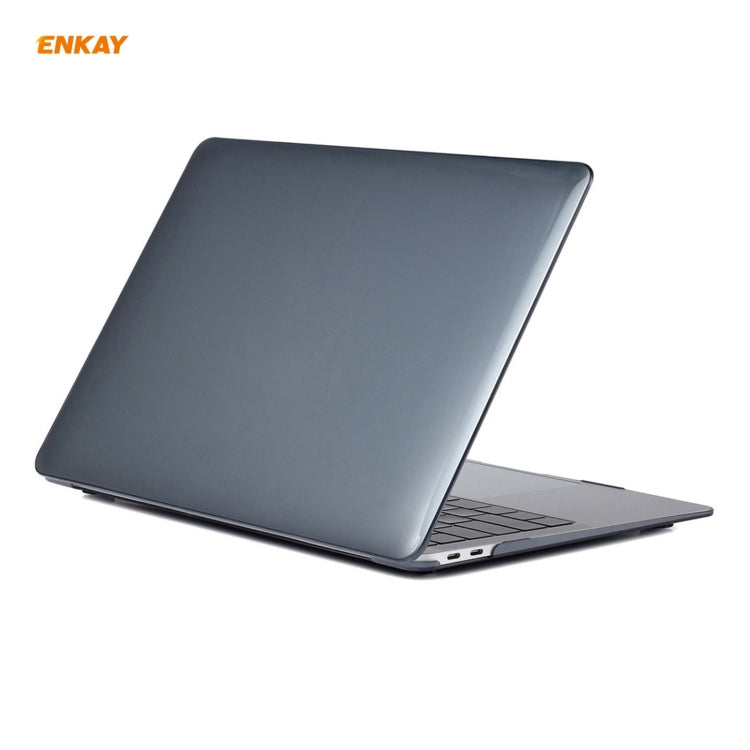 For MacBook Air 13.3 inch A2179 & A2337 2020 ENKAY 3 in 1 Crystal Laptop Protective Case + EU Version TPU Keyboard Film + Anti-dust Plugs Set(Black) - MacBook Air Cases by ENKAY | Online Shopping UK | buy2fix