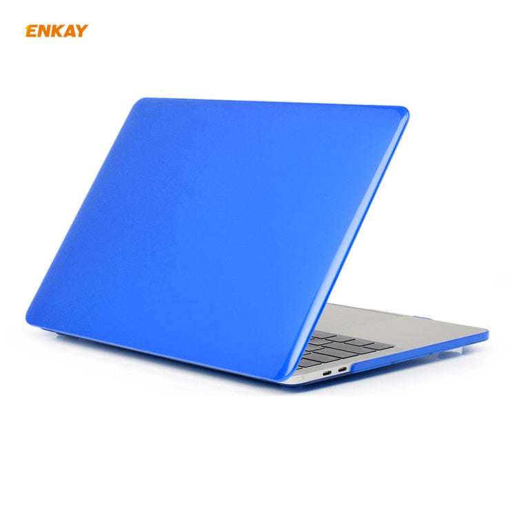 ENKAY 3 in 1 Crystal Laptop Protective Case + EU Version TPU Keyboard Film + Anti-dust Plugs Set for MacBook Pro 13.3 inch A2251 & A2289 & A2338 (with Touch Bar)(Dark Blue) - MacBook Pro Cases by ENKAY | Online Shopping UK | buy2fix