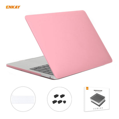 ENKAY 3 in 1 Matte Laptop Protective Case + EU Version TPU Keyboard Film + Anti-dust Plugs Set for MacBook Pro 13.3 inch A2251 & A2289 & A2338 (with Touch Bar)(Pink) - MacBook Pro Cases by ENKAY | Online Shopping UK | buy2fix