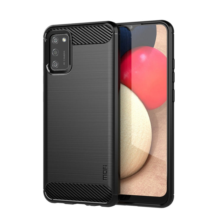 For Samsung Galaxy A02s/M02s/F02s(EU Version) MOFI Gentleness Series Brushed Texture Carbon Fiber Soft TPU Case(Black) - Galaxy Phone Cases by MOFI | Online Shopping UK | buy2fix