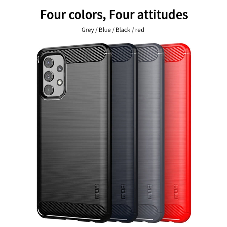 For Samsung Galaxy A32 4G(EU Version) MOFI Gentleness Series Brushed Texture Carbon Fiber Soft TPU Case(Grey) - Galaxy Phone Cases by MOFI | Online Shopping UK | buy2fix