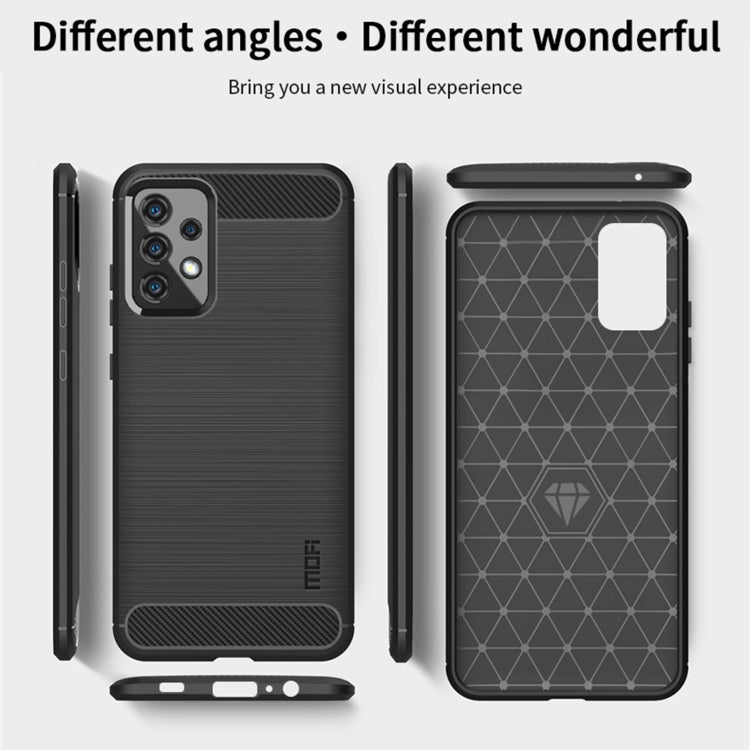 For Samsung Galaxy A52 5G/4G MOFI Gentleness Series Brushed Texture Carbon Fiber Soft TPU Case(Red) - Galaxy Phone Cases by MOFI | Online Shopping UK | buy2fix