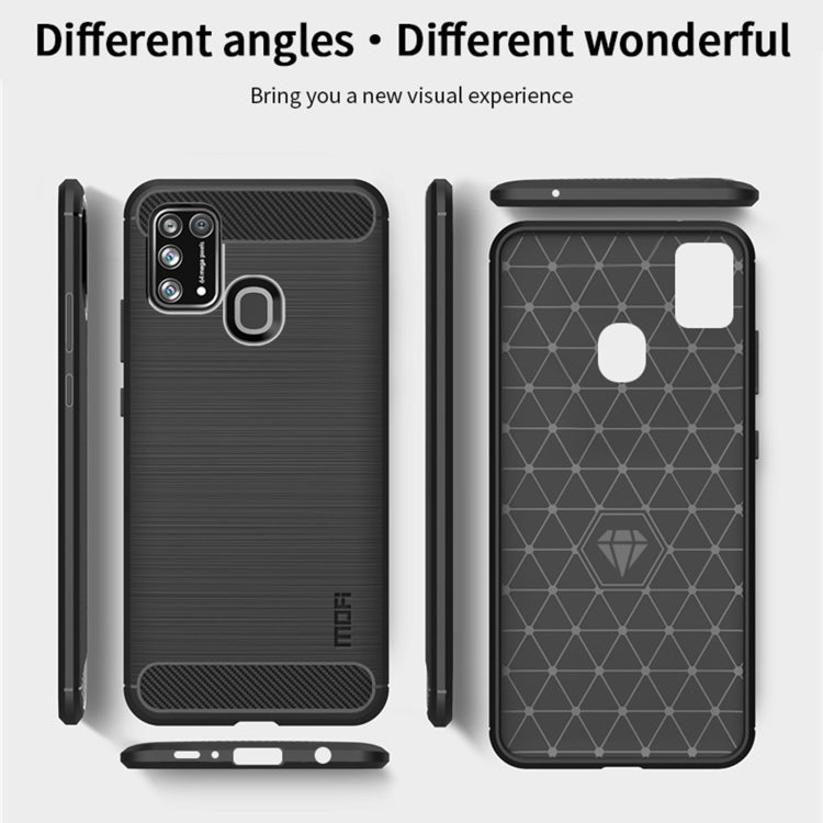 For Samsung Galaxy M31/ F41/ M21s/ M31 Prime MOFI Gentleness Series Brushed Texture Carbon Fiber Soft TPU Case(Grey) - Galaxy Phone Cases by MOFI | Online Shopping UK | buy2fix