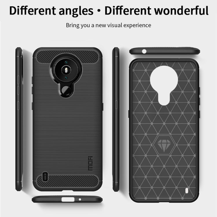 For Nokia 1.4 MOFI Gentleness Series Brushed Texture Carbon Fiber Soft TPU Case(Gray) - Nokia Cases by MOFI | Online Shopping UK | buy2fix