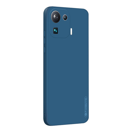 For Xiaomi Mi 11 Pro PINWUYO Touching Series Liquid Silicone TPU Shockproof Case(Blue) - Xiaomi Cases by PINWUYO | Online Shopping UK | buy2fix