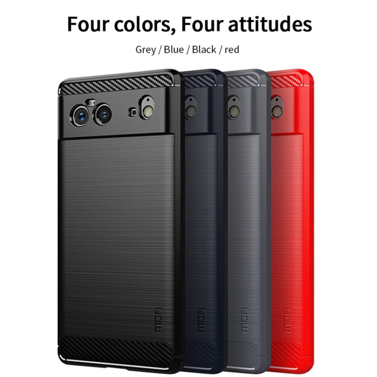 For Google Pixel 6 MOFI Gentleness Series Brushed Texture Carbon Fiber Soft TPU Case(Gray) - Google Cases by MOFI | Online Shopping UK | buy2fix