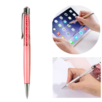 AT-22  2 in 1 Universal Flash Diamond Decoration Capacitance Pen Stylus Ballpoint Pen(Pink) - Stylus Pen by buy2fix | Online Shopping UK | buy2fix