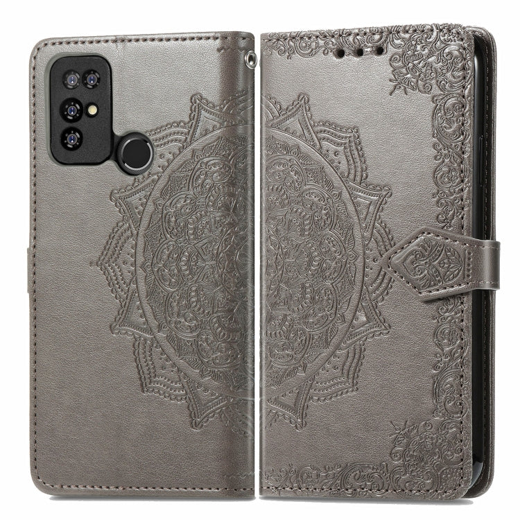 For Doogee X96 Pro Mandala Flower Embossed Horizontal Flip Leather Case with Holder & Three Card Slots & Wallet & Lanyard(Grey) - More Brand by buy2fix | Online Shopping UK | buy2fix