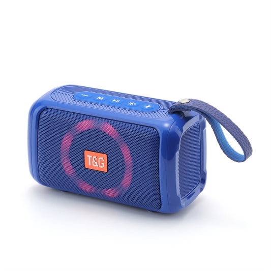 T&G TG193 Portable Bluetooth Speaker LED Light Waterproof Outdoor Subwoofer Support TF Card / FM Radio / AUX(Blue) - Desktop Speaker by T&G | Online Shopping UK | buy2fix