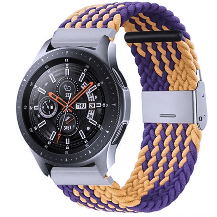 For Samsung Galaxy Watch 4 / Watch 5 20mm Nylon Braided Metal Buckle Watch Band(Purple Gold) - Watch Bands by buy2fix | Online Shopping UK | buy2fix