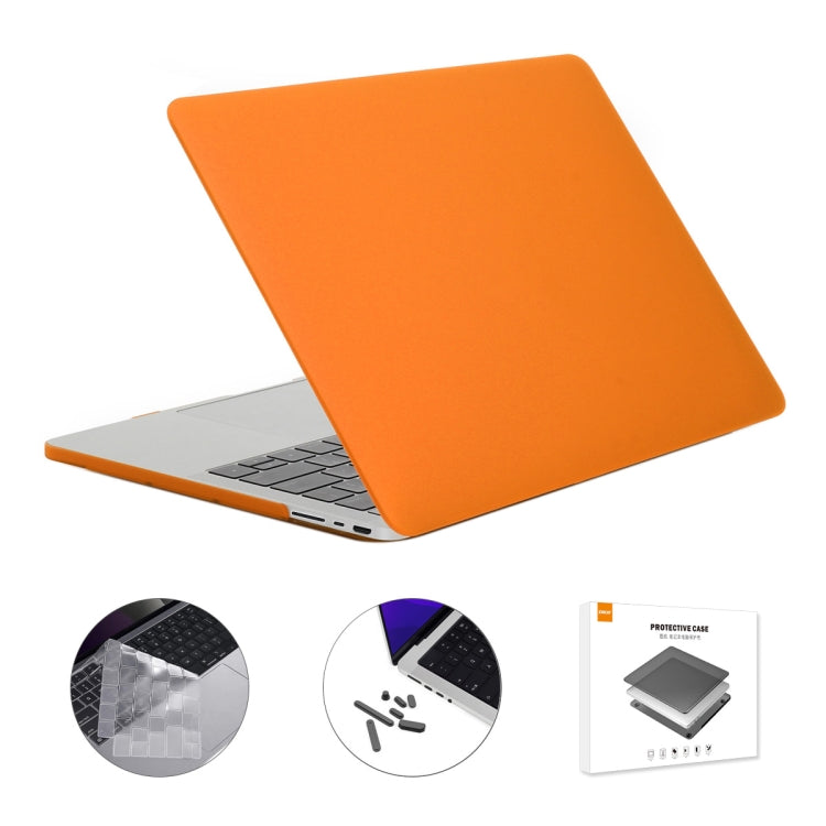 ENKAY Hat-Prince 3 in 1 Matte Laptop Protective Case + TPU Keyboard Film + Anti-dust Plugs Set for MacBook Pro 14.2 inch A2442 2021/A2779 2023, Version:US Version(Orange) - MacBook Pro Cases by ENKAY | Online Shopping UK | buy2fix