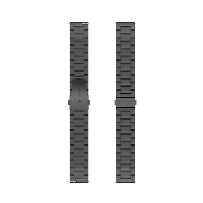 For Huawei Watch GT Runner / Watch GT 3 46mm Three Bead Stainless Steel Watch Band (Black Red) - Watch Bands by buy2fix | Online Shopping UK | buy2fix