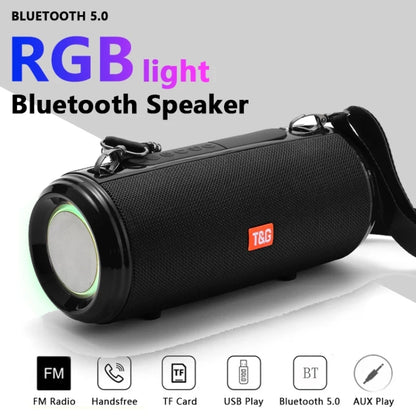 T&G TG537 RGB Light Portable Waterproof Bluetooth Speaker Supports FM / TF Card(Gray) - Desktop Speaker by T&G | Online Shopping UK | buy2fix