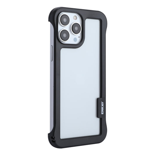 For iPhone 13 Pro Max ENKAY Frameless Hollow Shockproof PC Case (Black) - iPhone 13 Pro Max Cases by ENKAY | Online Shopping UK | buy2fix