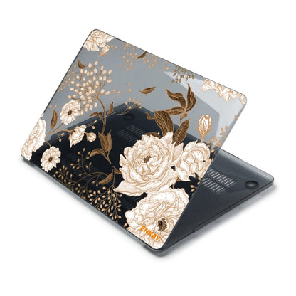 ENKAY Vintage Pattern Series Laotop Protective Crystal Case For MacBook Pro 13.3 inch A1706 / A1708 / A1989 / A2159(Golden Peony) - MacBook Pro Cases by ENKAY | Online Shopping UK | buy2fix