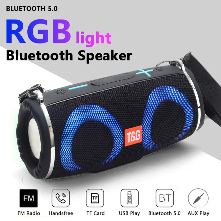 T&G TG642 RGB Light Waterproof  Portable Bluetooth Speaker Support FM / TF Card(Gray) - Desktop Speaker by T&G | Online Shopping UK | buy2fix